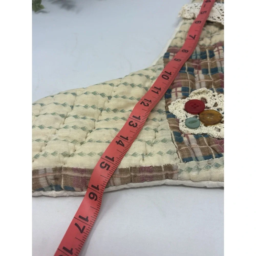 Christmas‎ Stocking Antique Quilt Patchwork Handmade Vintage Country Holidays